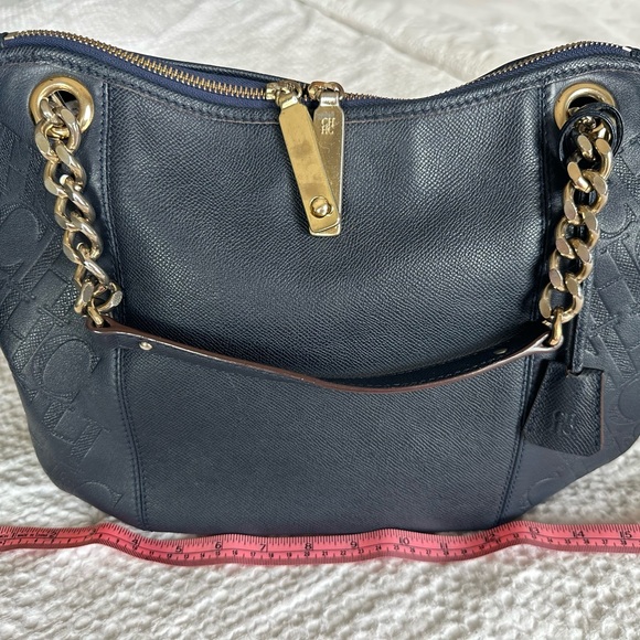 Carolina Herrera navy leather handbag - Picture 3 of 5